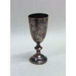 A Russian miniature silver spill vase decorated wi