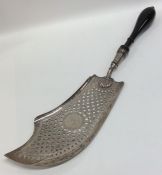 A French silver fish slice attractively decorated