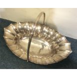 A good Georgian silver boat shaped basket with cre