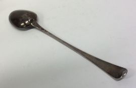 A Georgian silver Hanoverian pattern basting spoon