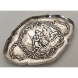 An attractive oval silver sweet dish decorated wit