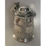 A George I silver fluted tankard with dome top to