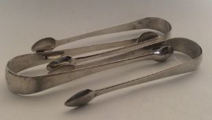 A pair of Georgian silver OE pattern sugar tongs t