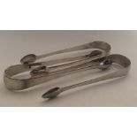 A pair of Georgian silver OE pattern sugar tongs t