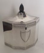 A good quality 18th Century silver tea caddy with