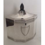 A good quality 18th Century silver tea caddy with