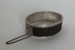 An unusual Antique silver hair mounted bracelet. A