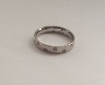 A 9 carat half eternity ring. Approx. 4 grams. Est