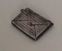 An engine turned silver stamp case. Approx. 5.4 gr