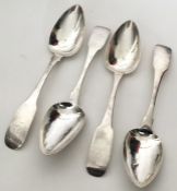 DUBLIN: A large set of four Irish silver serving s