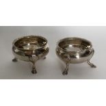 EDINBURGH: A pair of Scottish silver salts with ga