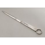 A small silver plated tapering meat skewer. Approx