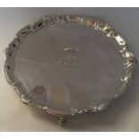 A rare George II silver salver, with Crown and ini