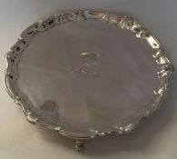 A rare George II silver salver, with Crown and ini
