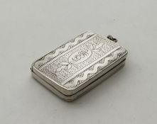 A large silver vinaigrette with gilt interior and