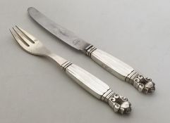 GEORG JENSEN: A stylish silver christening knife a