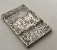 An unusual double sided silver card case
