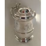 A good Georgian silver hinged top lidded tankard o