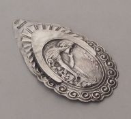 An Art Nouveau silver bookmark in the form of a st