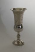 A silver engraved miniature Kiddush cup. Approx. 3