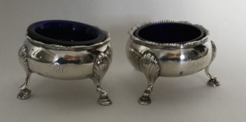 A good pair of Georgian silver salts. London 1756.