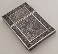 A Chinese silver filigree card case. Approx. 46 gr