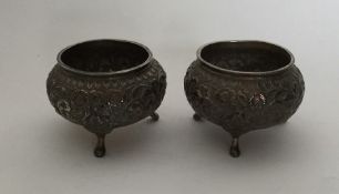 A pair of Continental silver salts. Approx. 86 gra