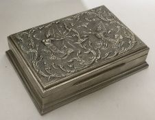 A large rectangular Indian silver cigarette box de