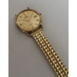 A gent's 18 carat gold Swiss made wristwatch on ex