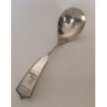 A stylish Danish silver ladle with twisted stem. A