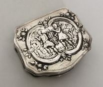 A Dutch silver box with embossed Jewish scene to g