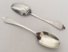 A pair of early 18th Century silver dog nose spoon