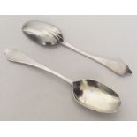 A pair of early 18th Century silver dog nose spoon