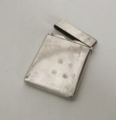 A heavy Chinese silver card case with hinged top.