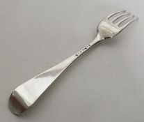 A Georgian OE pattern silver table fork. London 17