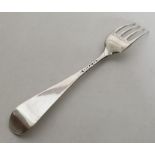 A Georgian OE pattern silver table fork. London 17