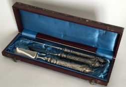 A Continental silver cased lobster set with cast h