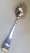 A Georgian silver scroll back tablespoon with init