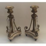 A pair of unusual Victorian brass mounted ormolu c