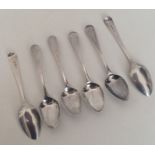 A set of six Georgian OE pattern silver teaspoons.