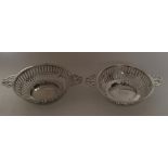 A pair of pierced silver bonbon dishes. Birmingham