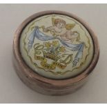 An unusual silver Coronation pill box with lift-of