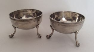 A pair of 19th Century Continental silver salts on