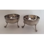 A pair of 19th Century Continental silver salts on