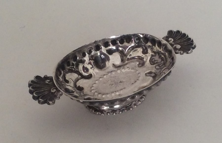 A Continental miniature silver brandy pan with scr