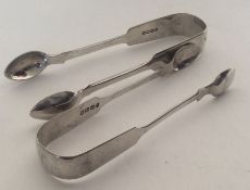 EXETER: Two pairs of fiddle pattern silver sugar t