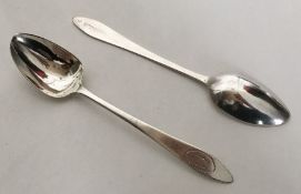 CORK: A pair of 18th Century Irish teaspoons. Appr