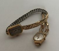 A lady's 9 carat wristwatch together with one othe