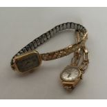 A lady's 9 carat wristwatch together with one othe