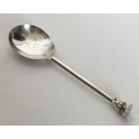 A small silver seal top tapering spoon. Sheffield.